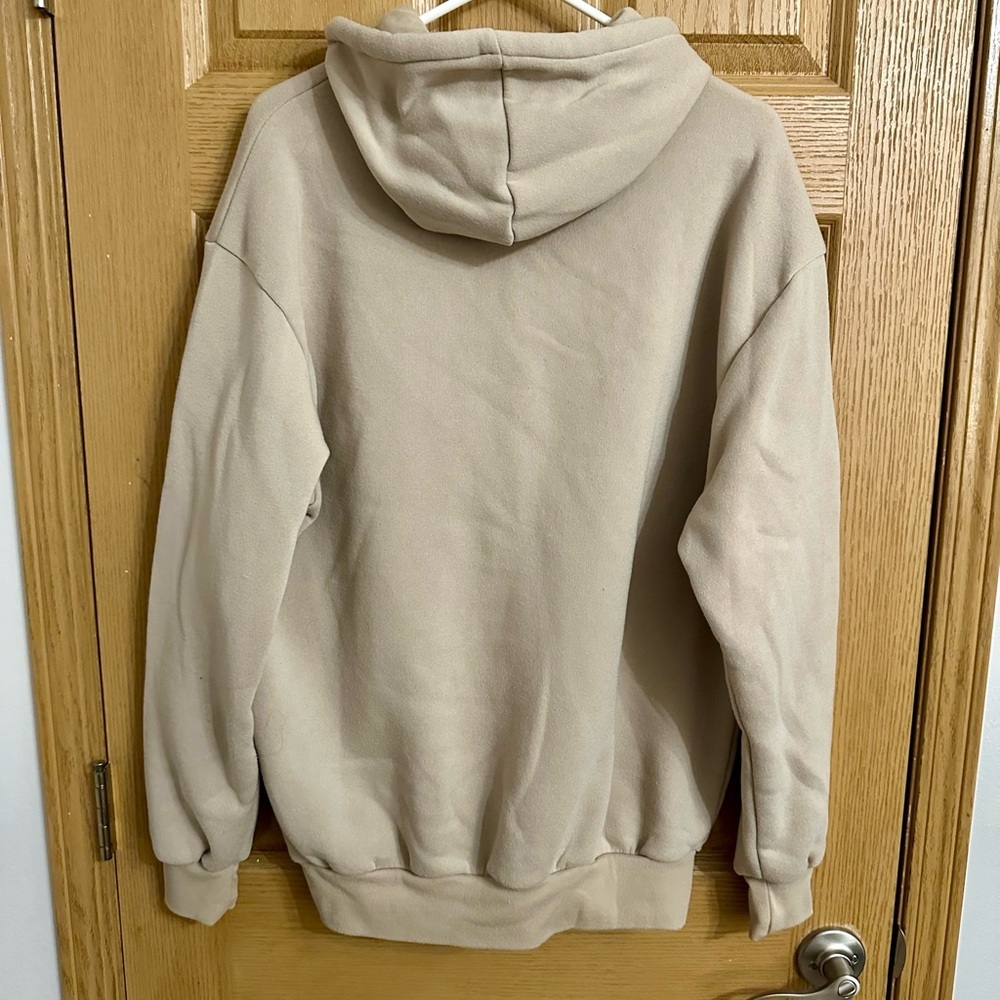 Beige Floral Bible Verse Hoodie | Psalm 62:5 | XL - Picture 3 of 6